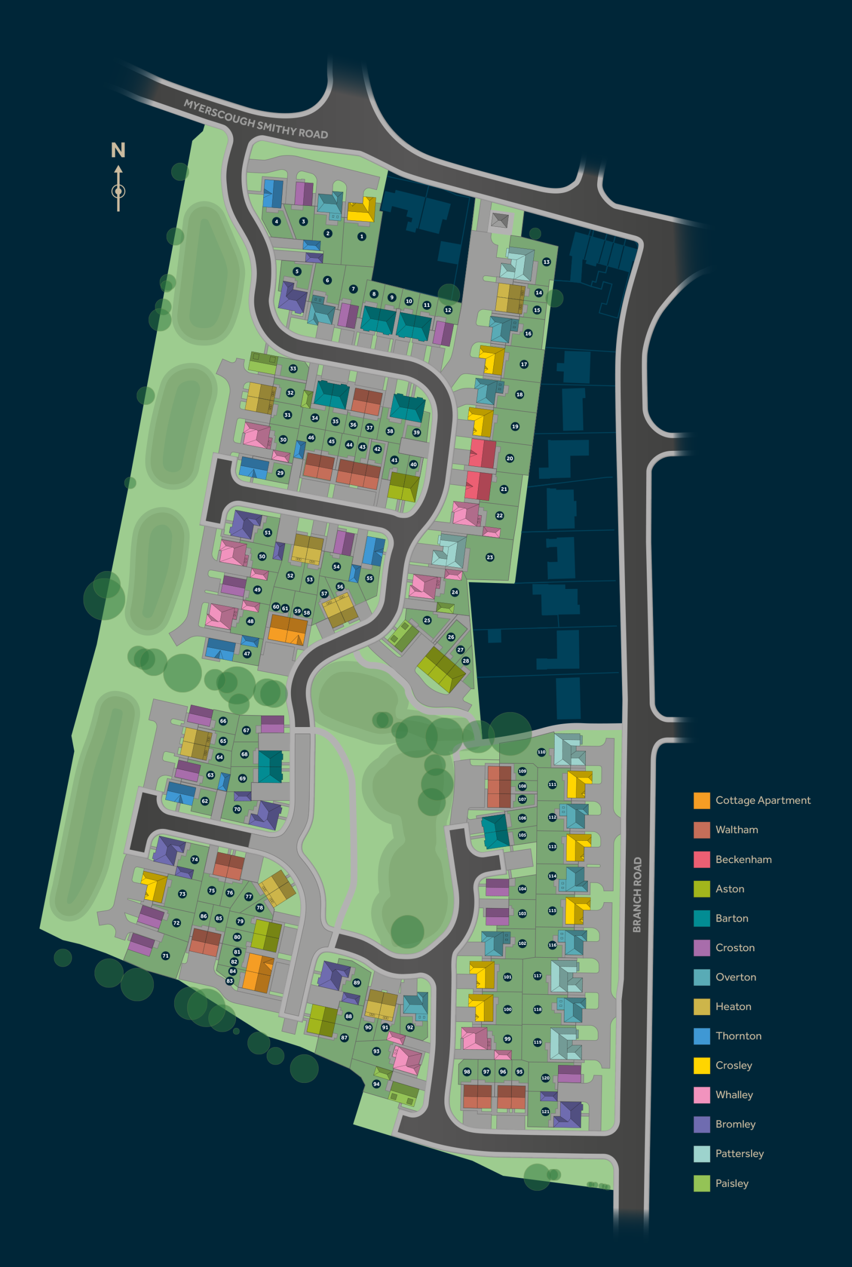 Weaver's Rise development site plan, Mellor Brook